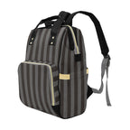 Gray & Black Stripe Backpack right three-quarter view