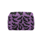 Lavender Bats Backpack bottom view of the patterned backpack