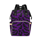 Purple Bats Backpack front view