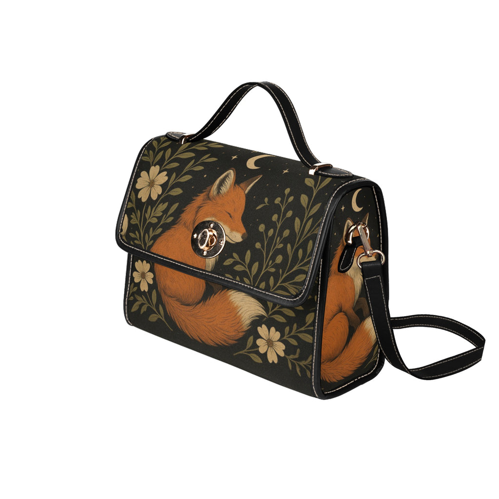 Retro Fox Forest Canvas Bag