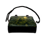 Black Lagoon Monster Shoulder Handbag bottom view with shoulder strap