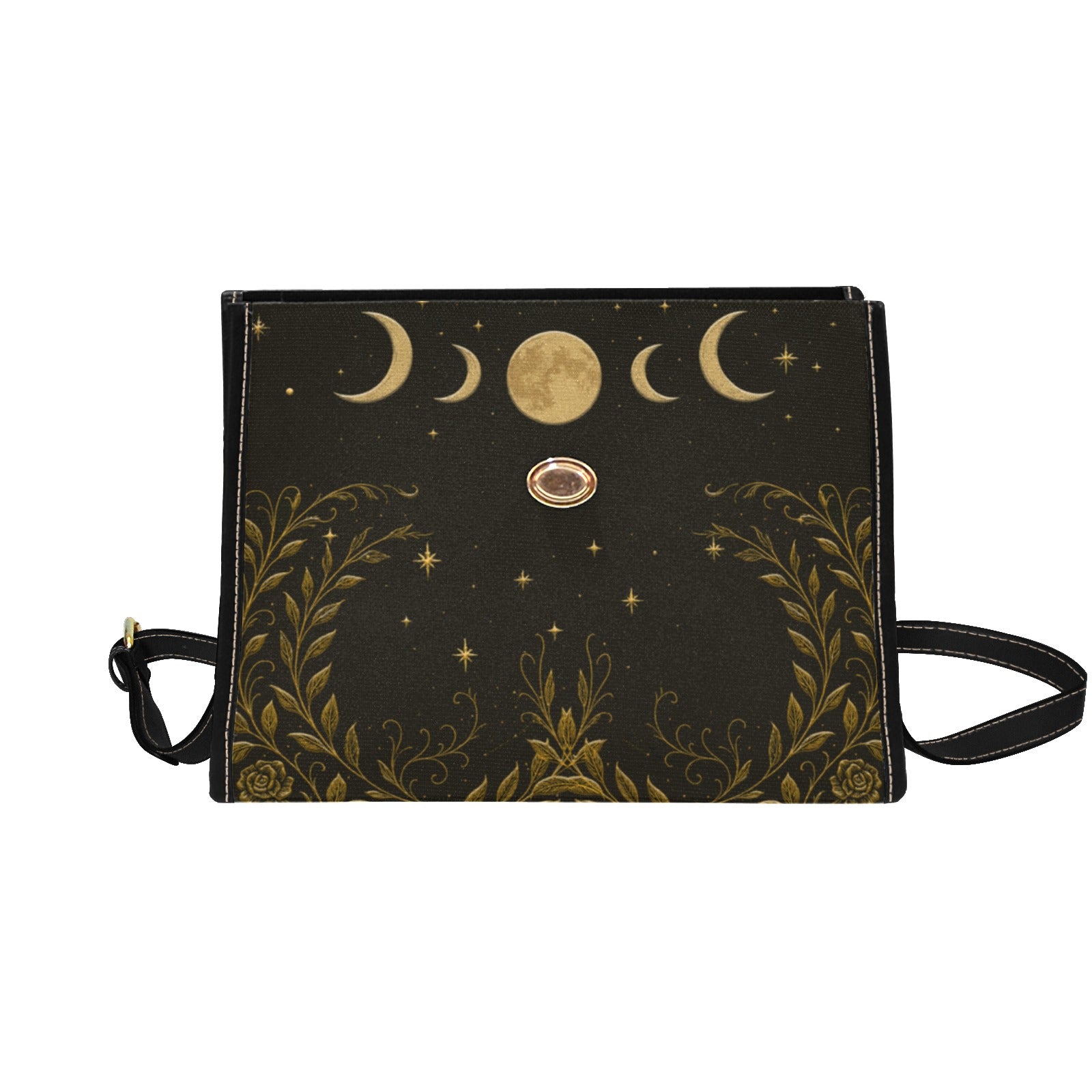 Celestial Moon Cottagecore Canvas Bag