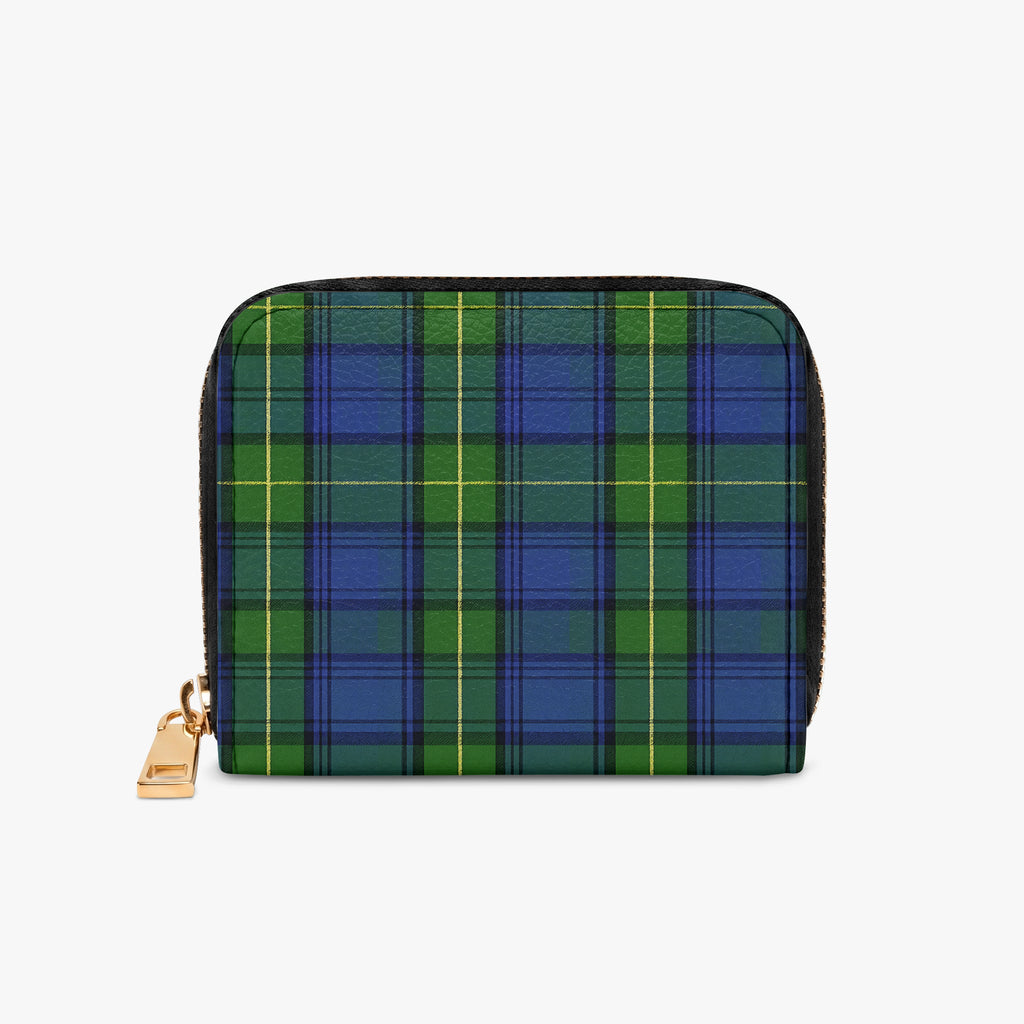 Blue & Green Plaid Bifold Zipper Wallet alternate exterior front view