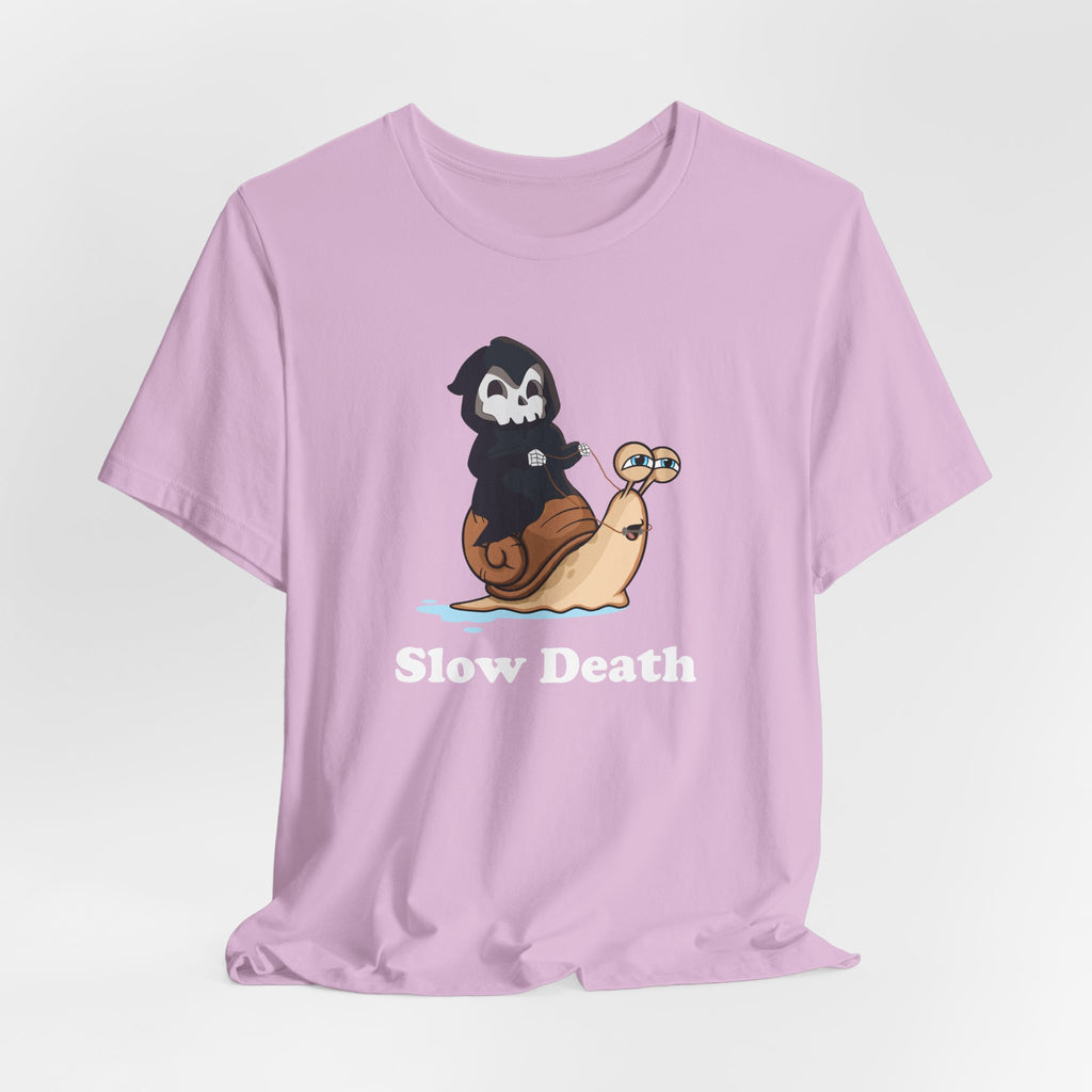 Slow Death Snail Tee — Cute Grim Reaper Graphic T‑Shirt