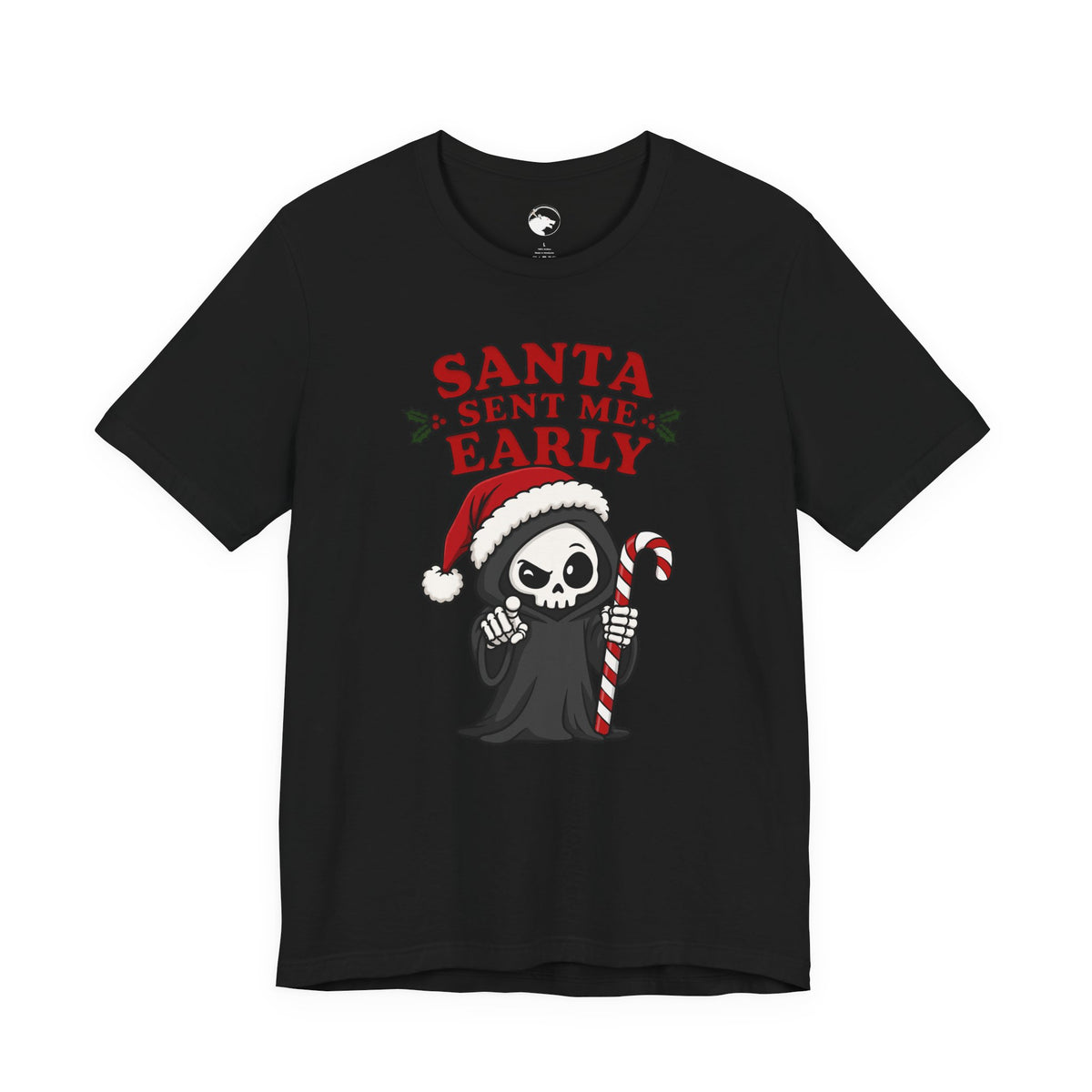 Santa Sent Me Early Grim Reaper Shirt flat front view