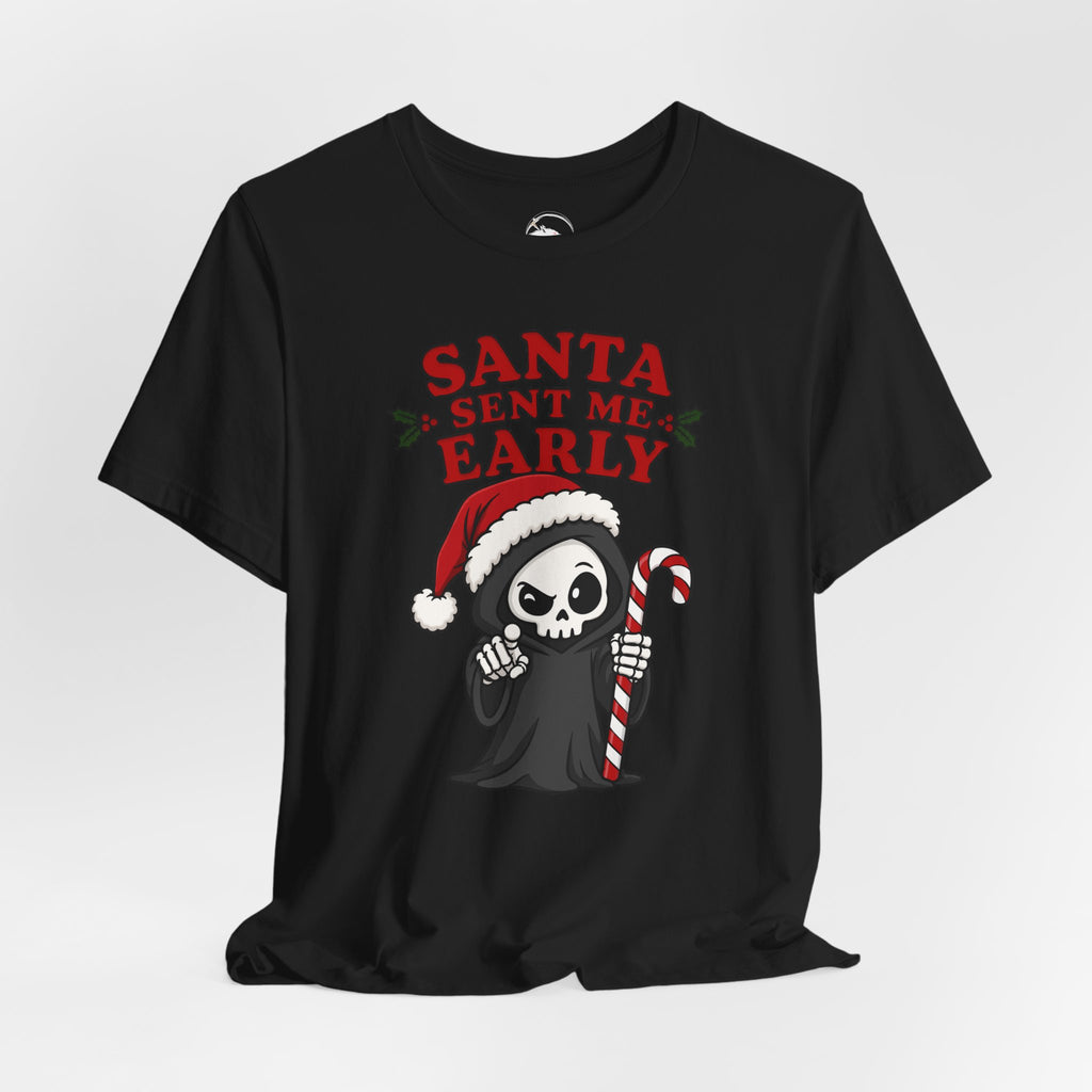 Santa Sent Me Early Grim Reaper Shirt draped front view