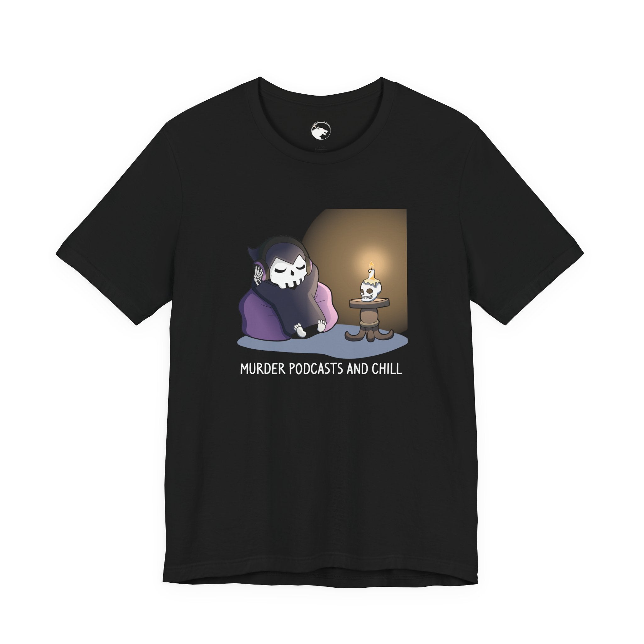 Murder Podcasts and Chill Tee — True Crime T‑Shirt for Podcast Lovers