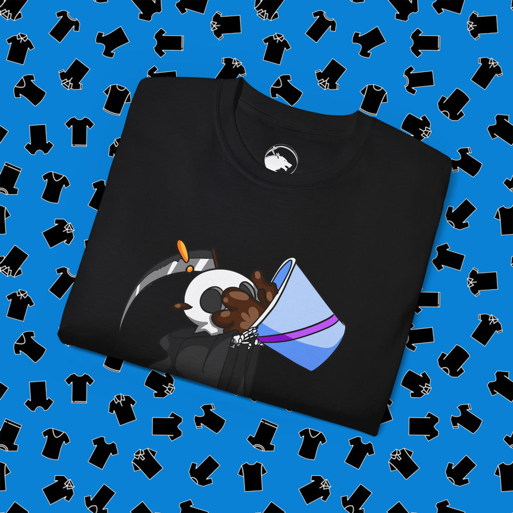 Coffee First T‑Shirt  Cute Dog Drinking Coffee Graphic Tee