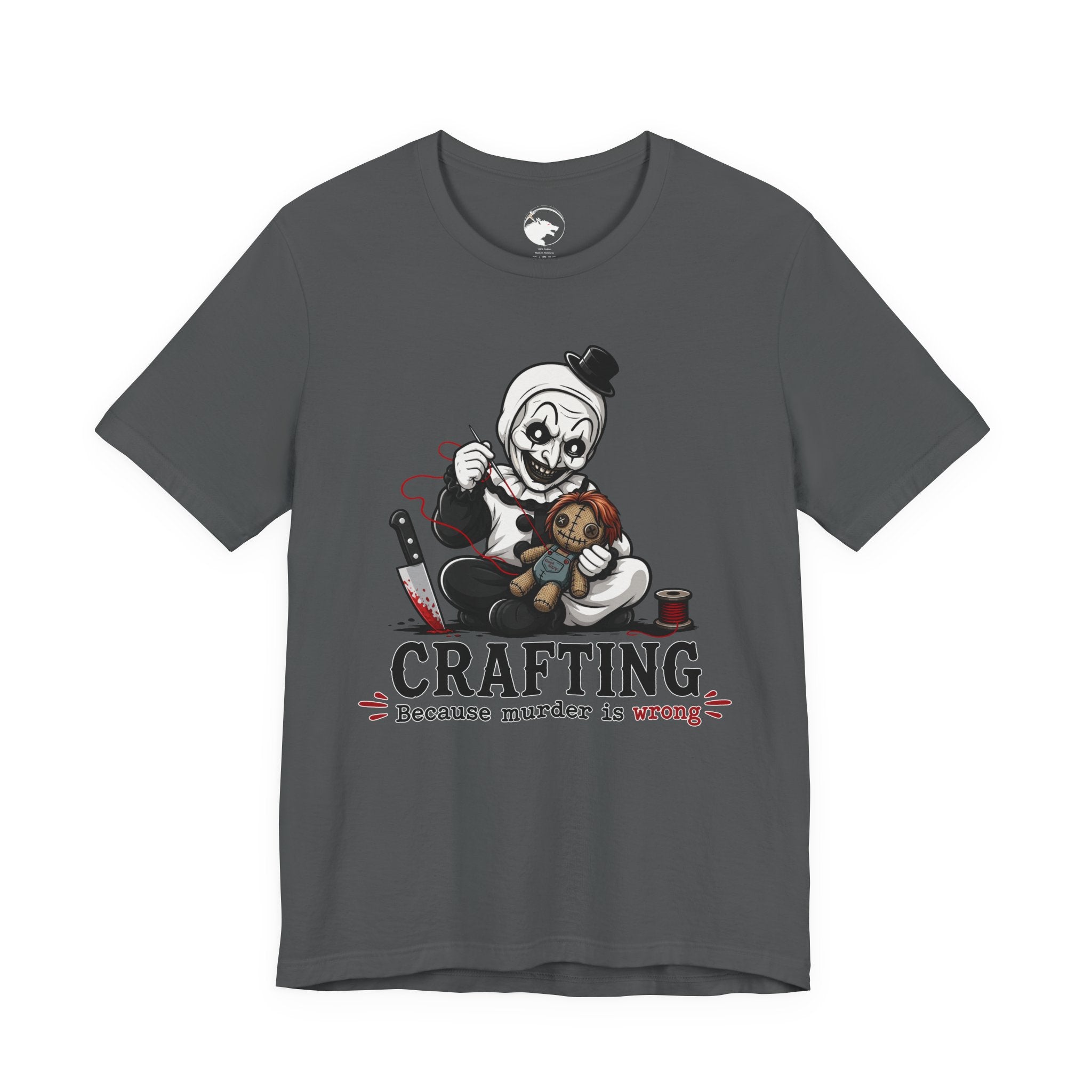 Creepy Dollmaker T‑Shirt — “Crafting” Horror Sewing Tee