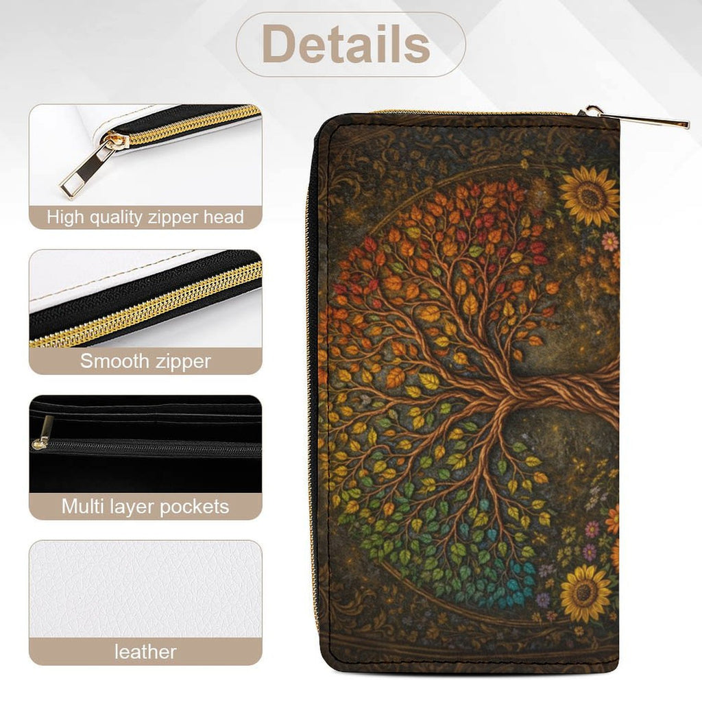 Autumn Tree of Life Leather Wallet