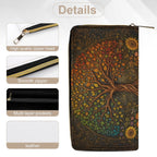 Autumn Tree of Life Wallet zipper and material detail views