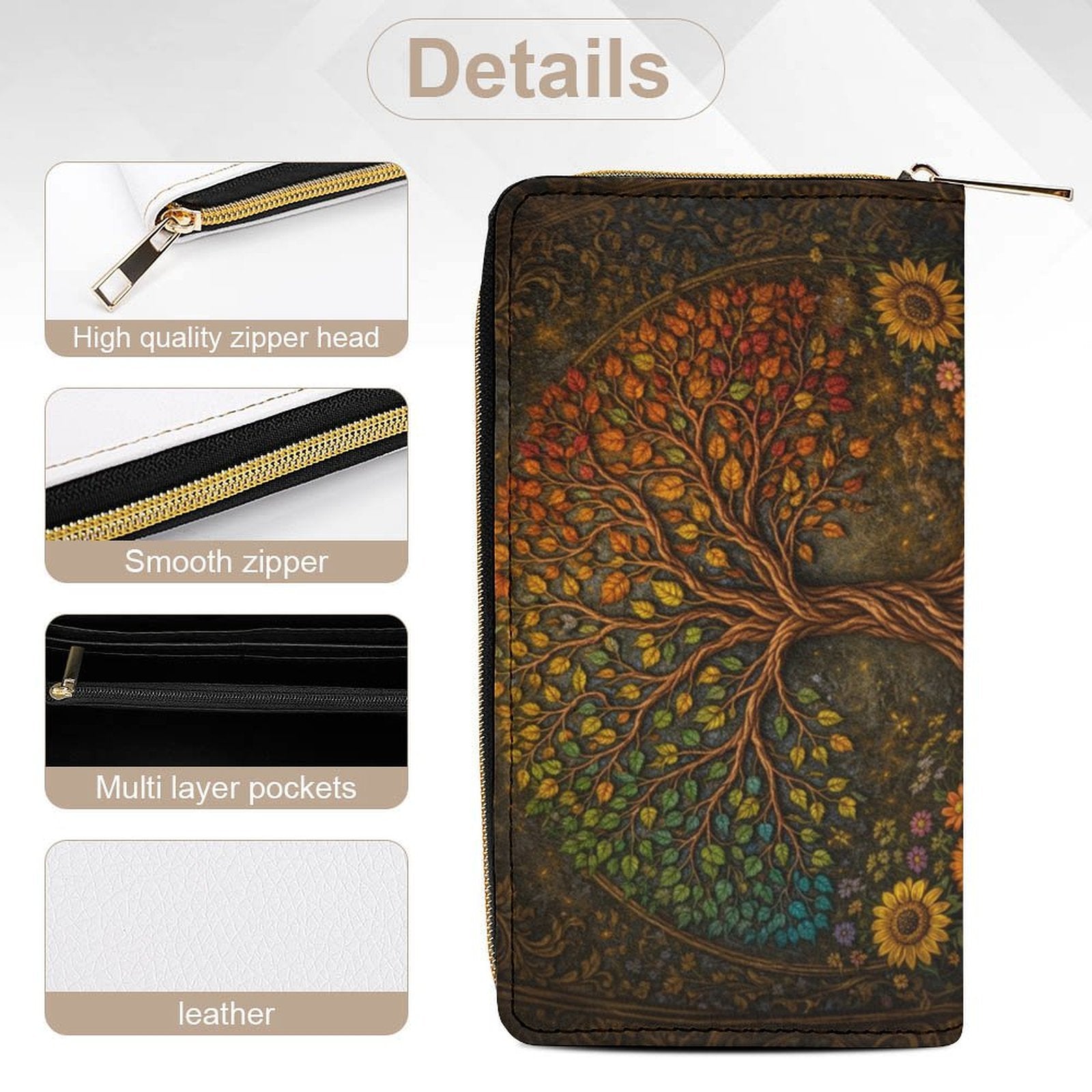 Autumn Tree of Life Leather Wallet