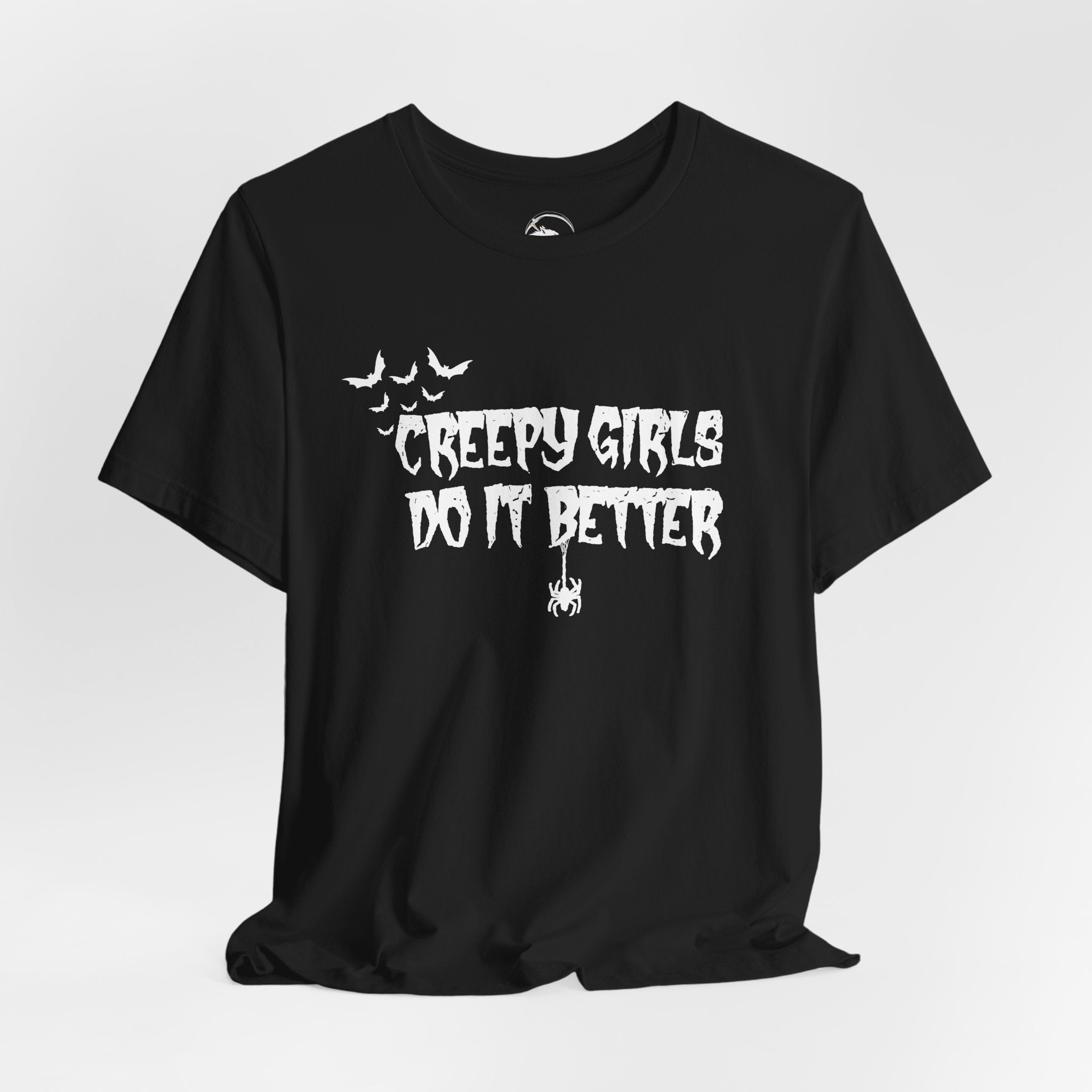 Creepy Girls Do It Better T-Shirt  Gothic Halloween Tee with Bats & Spider