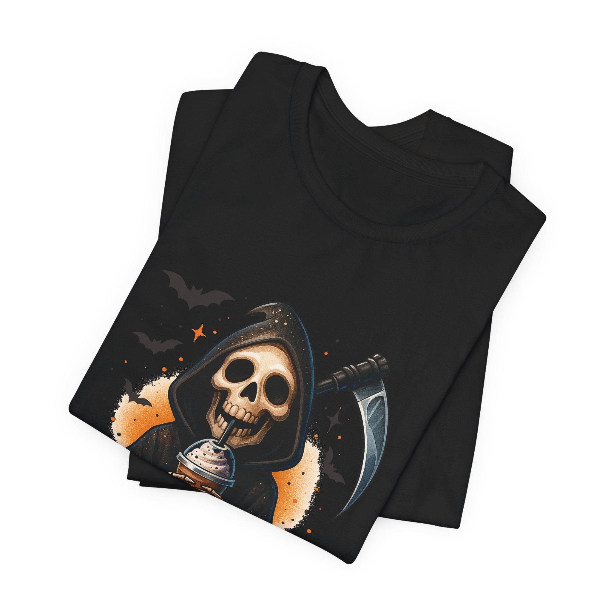 Halloween Grim Reaper Tee — "Just Waiting for Halloween" Graphic T‑Shirt