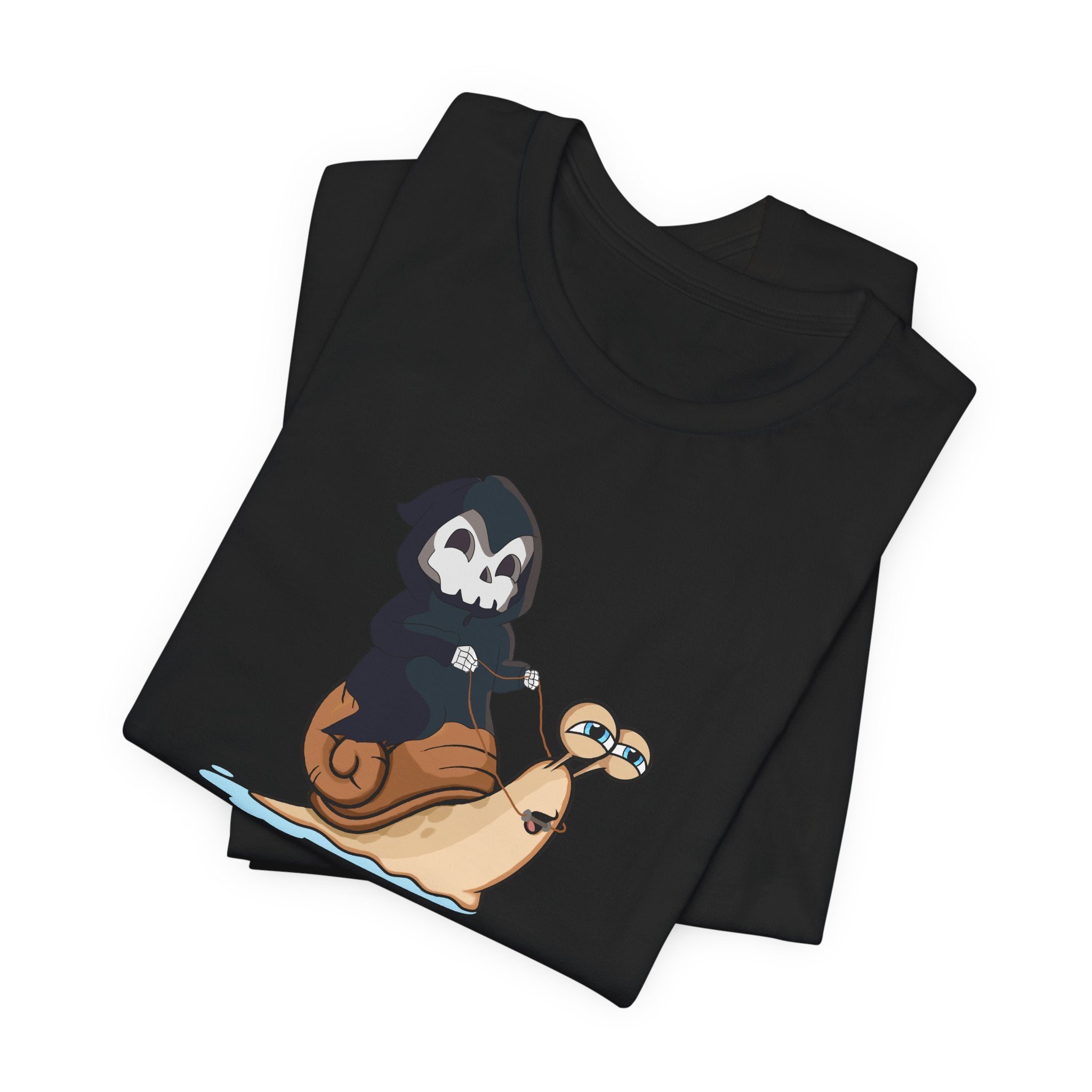 Slow Death Snail Tee — Cute Grim Reaper Graphic T‑Shirt