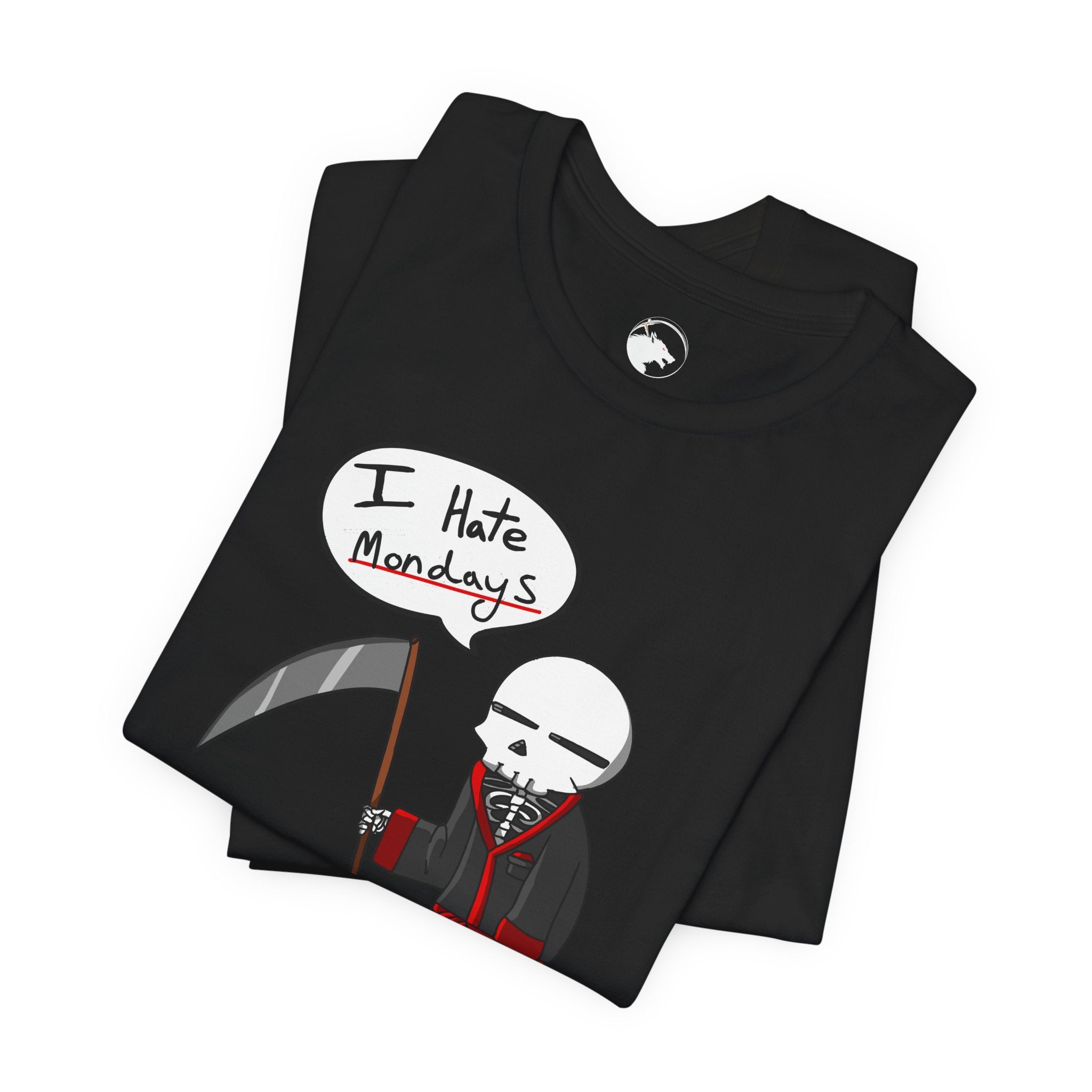 I Hate Mondays Grim Reaper T-Shirt  Cute Goth Scythe Tee