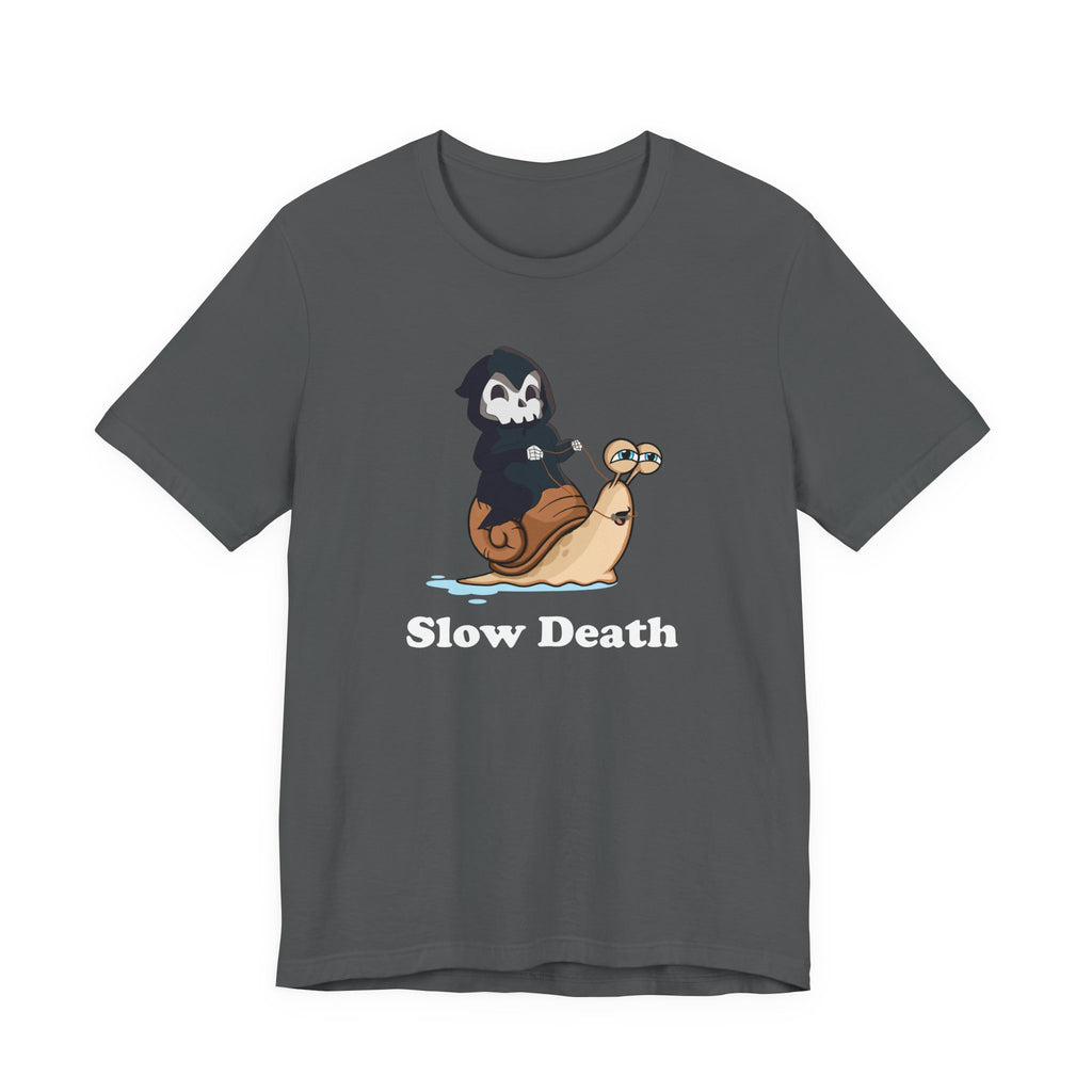 Slow Death Snail Tee — Cute Grim Reaper Graphic T‑Shirt