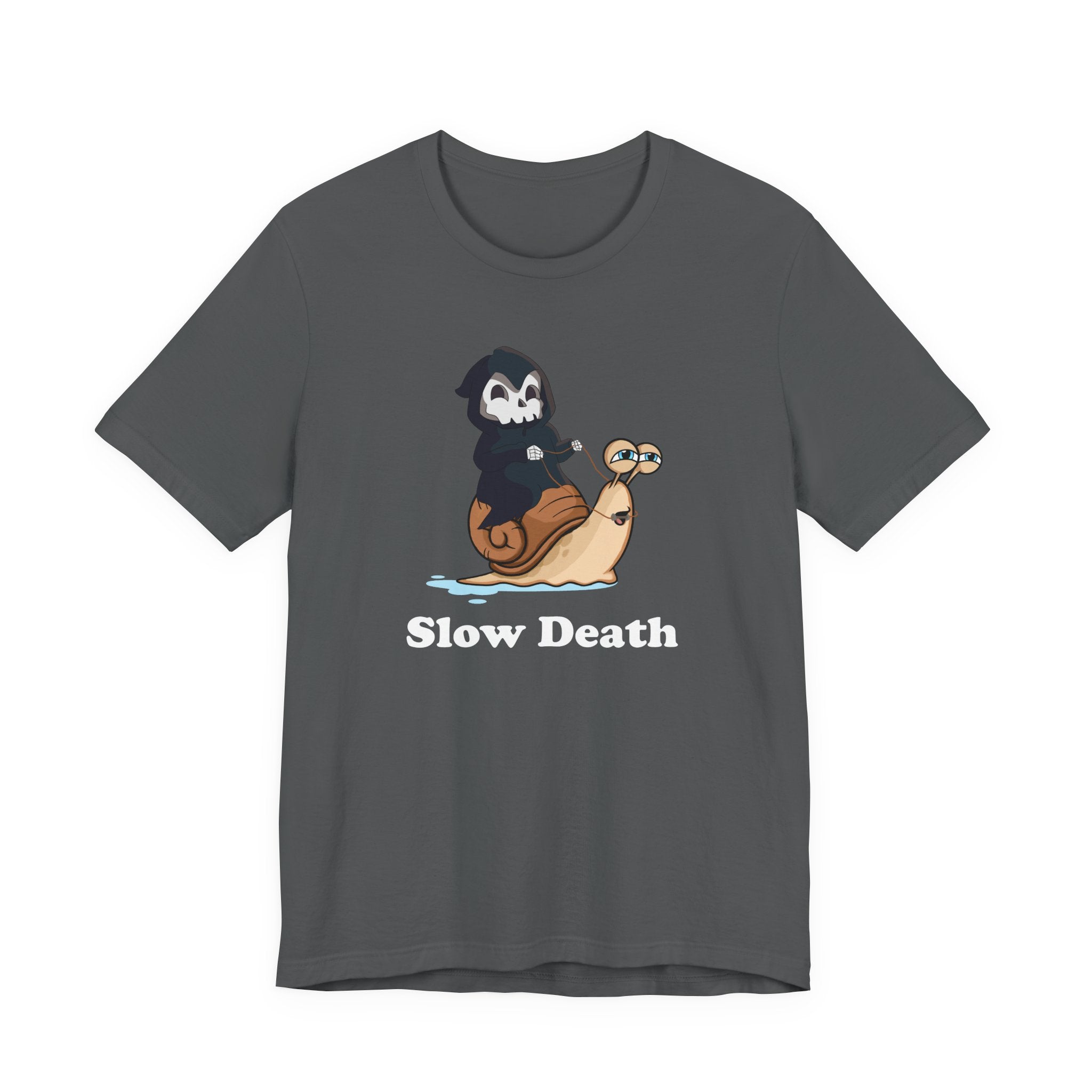 Slow Death Snail Tee — Cute Grim Reaper Graphic T‑Shirt