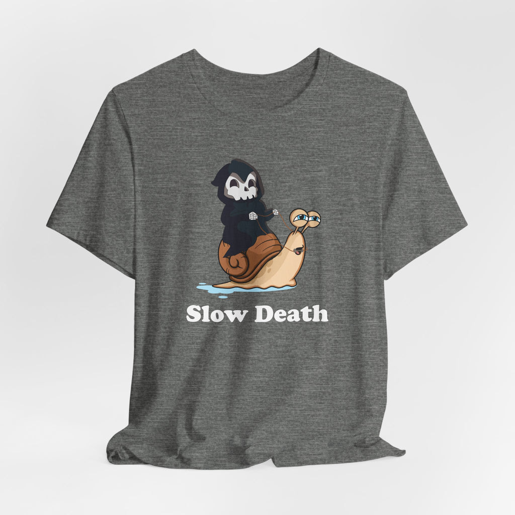 Slow Death Snail Tee — Cute Grim Reaper Graphic T‑Shirt