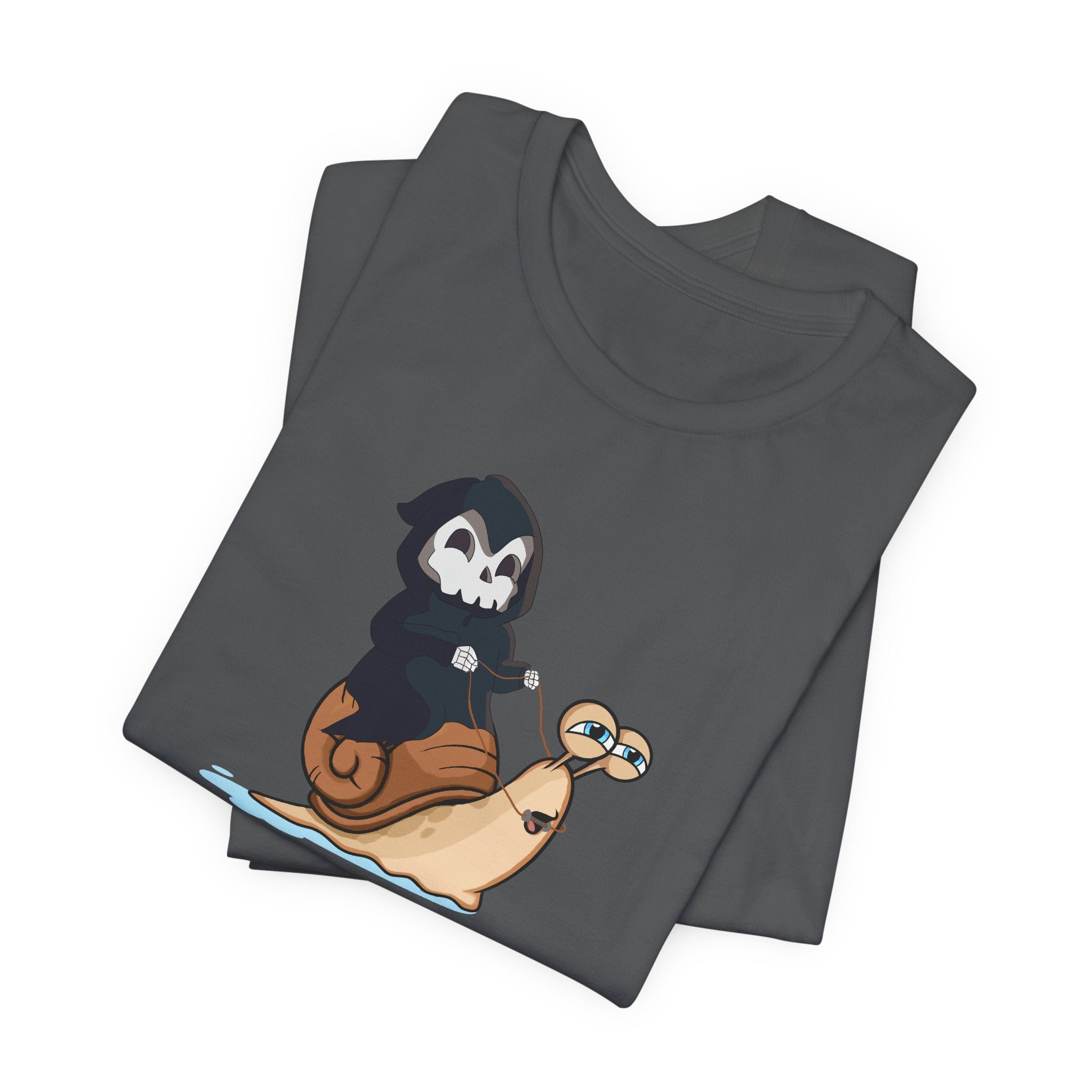 Slow Death Snail Tee — Cute Grim Reaper Graphic T‑Shirt