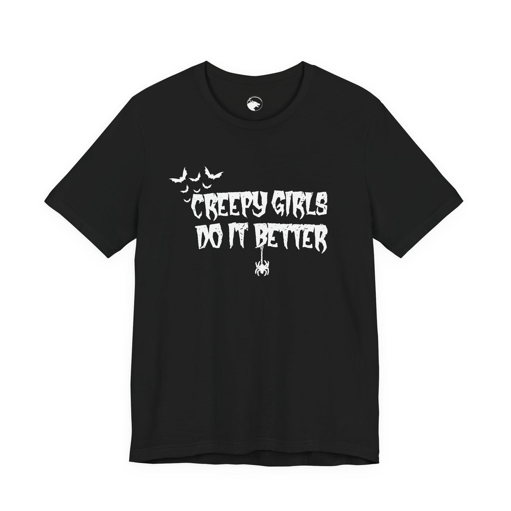 Creepy Girls Do It Better T-Shirt  Gothic Halloween Tee with Bats & Spider