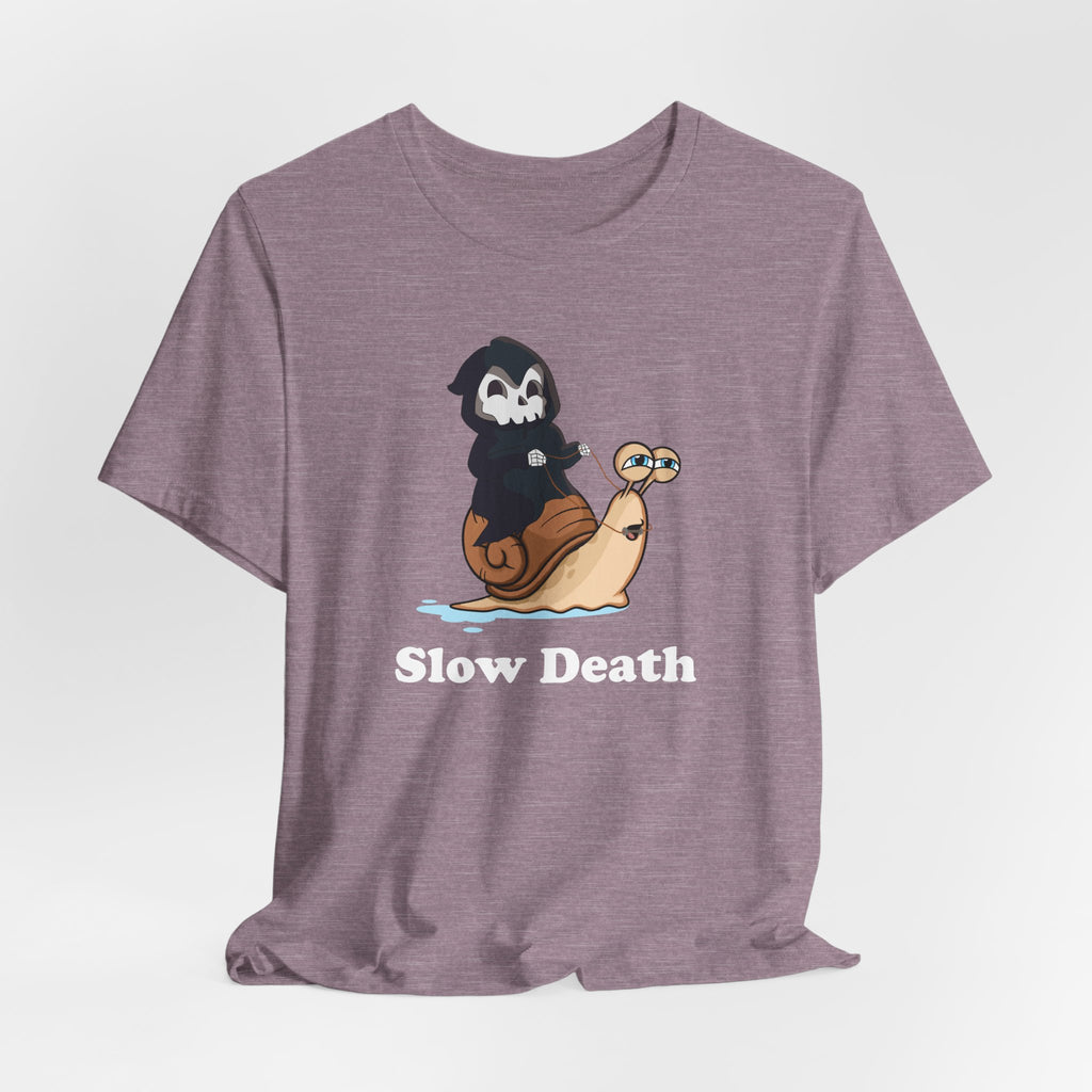 Slow Death Snail Tee — Cute Grim Reaper Graphic T‑Shirt