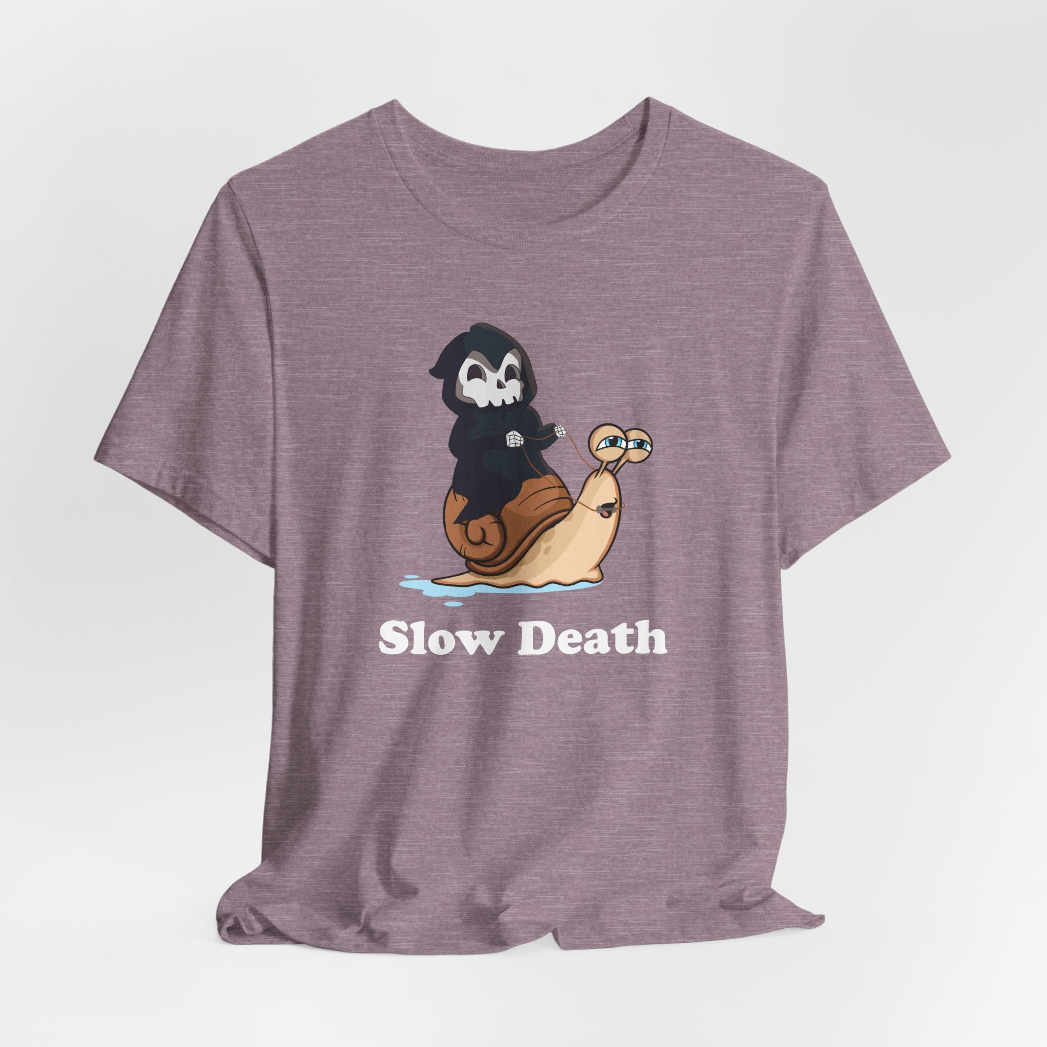 Slow Death Snail Tee — Cute Grim Reaper Graphic T‑Shirt