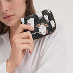 Floral Ghost Web Bifold Zipper Wallet lifestyle close-up