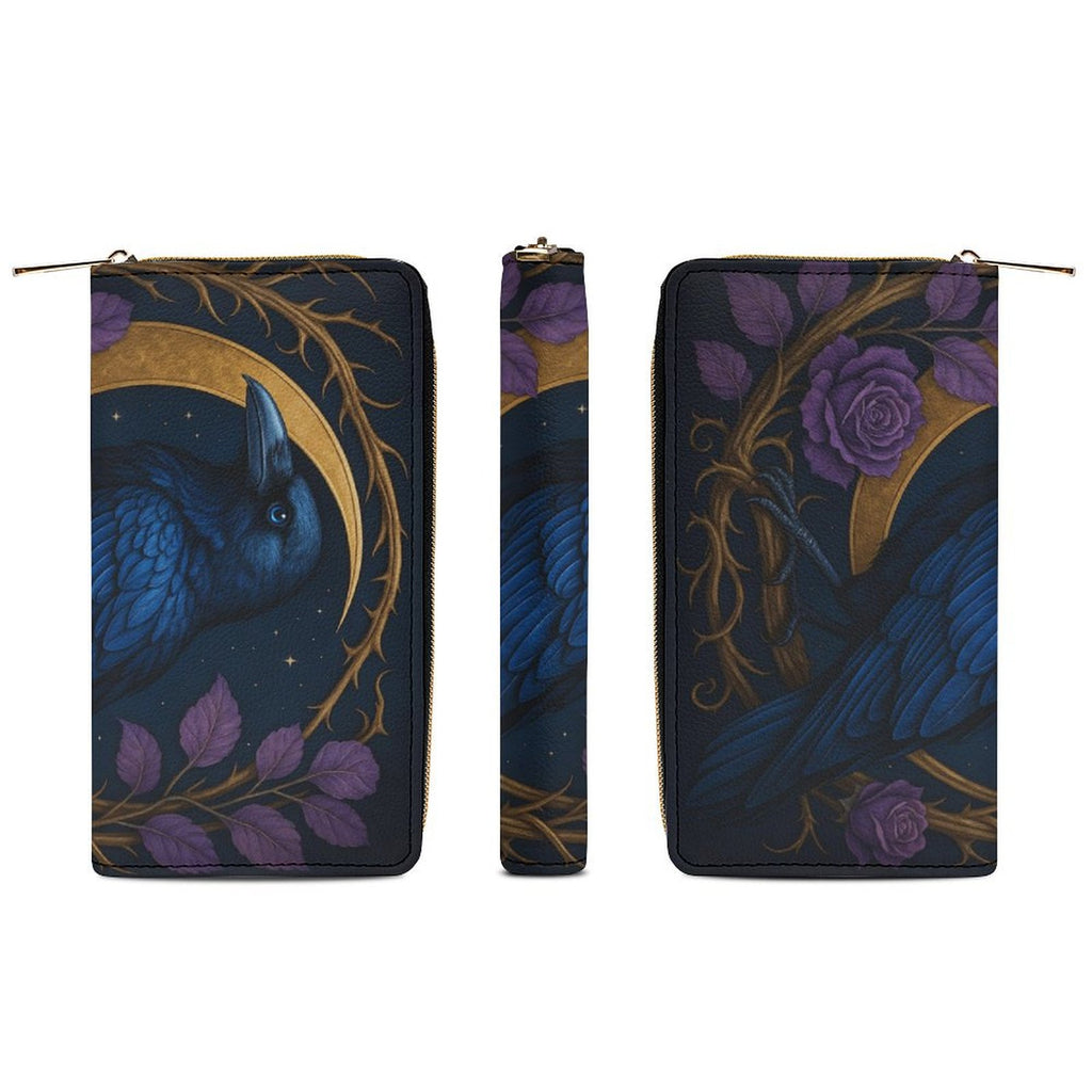 Moonlit Crow Leather Wallet