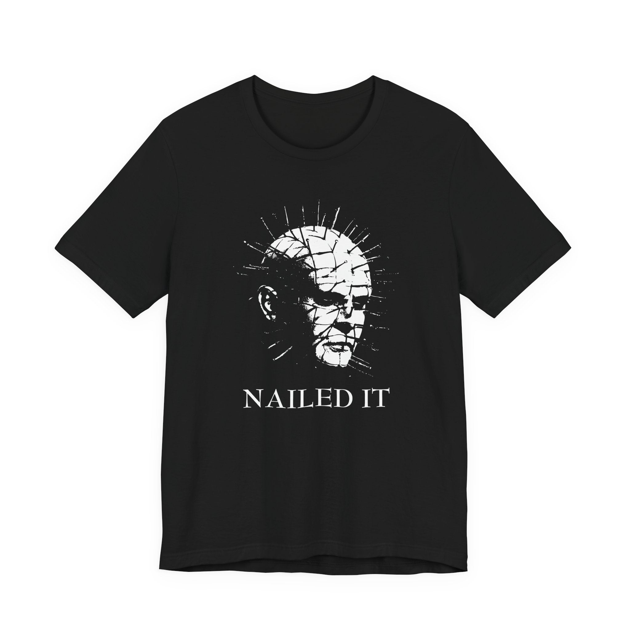 Horror Graphic Tee  'Nailed It' Pinhead Design
