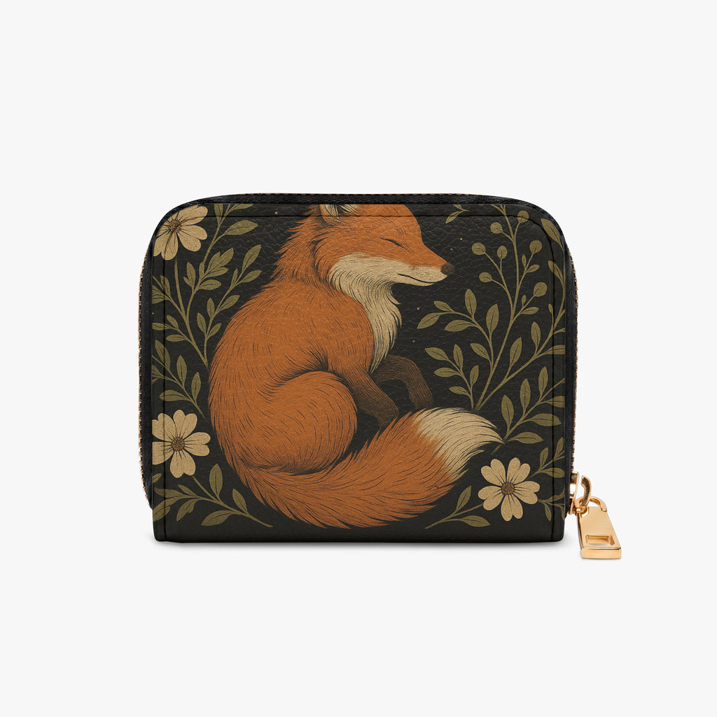 Woodland Fox Bifold Zipper Wallet exterior front view