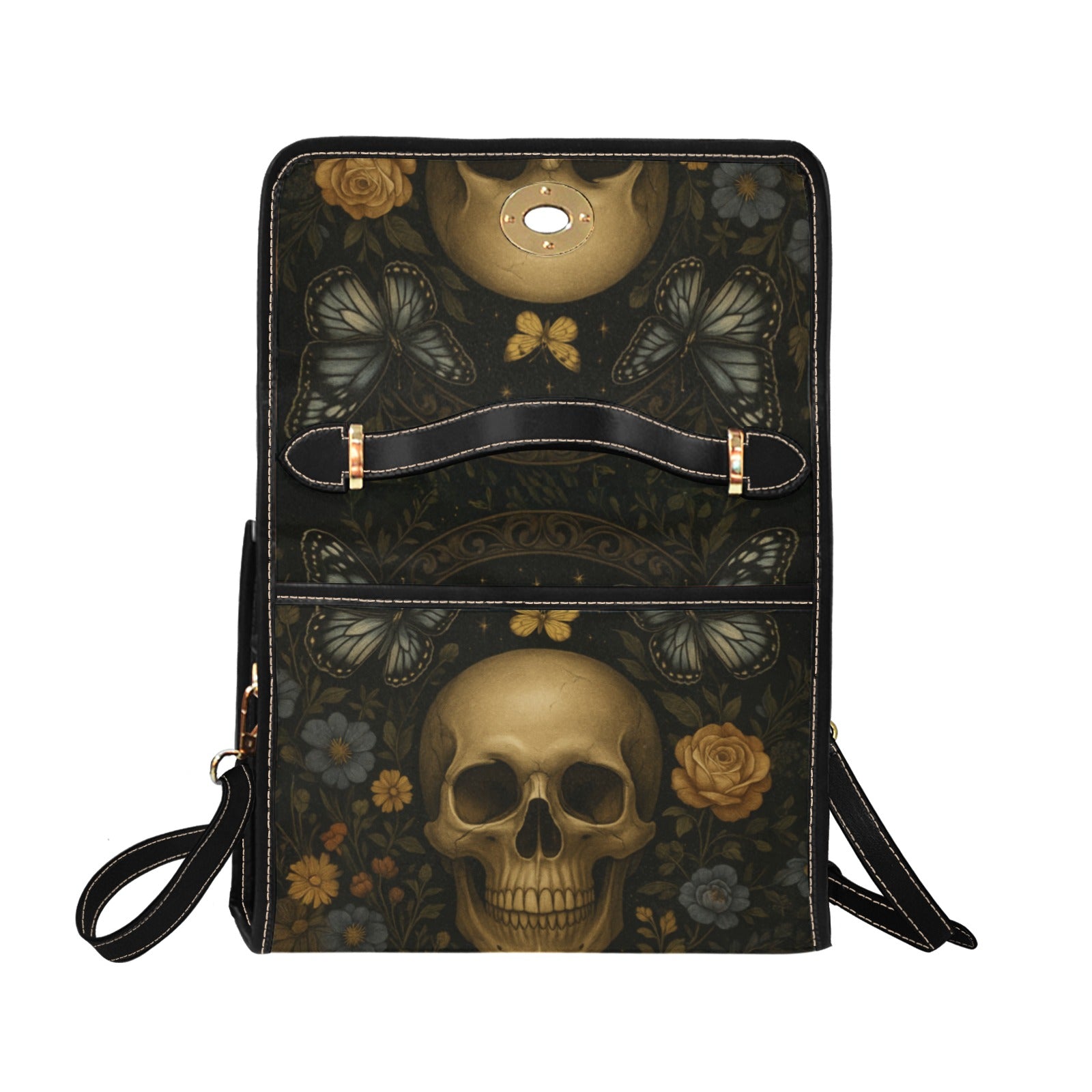 Skull Flowers Canvas Bag