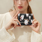 Floral Ghost Web Bifold Zipper Wallet held in hands