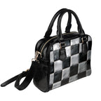 Checkerboard Shoulder Handbag three-quarter view
