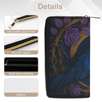 Moonlit Crow Wallet zipper and material detail views