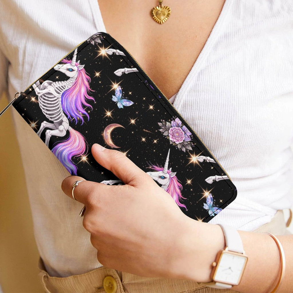 Skeleton Unicorn Leather Wallet