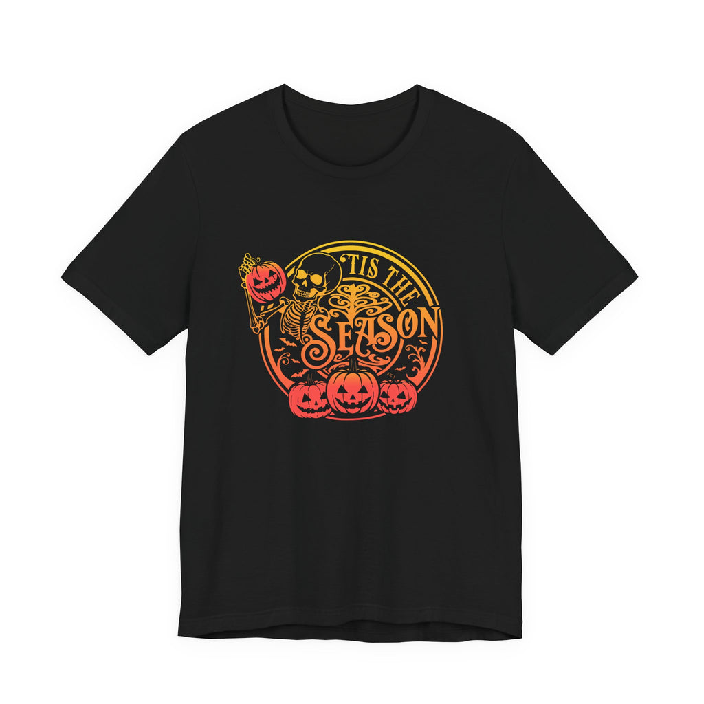 Halloween 'Tis The Season' T-Shirt  Pumpkin & Skull Fall Graphic Tee