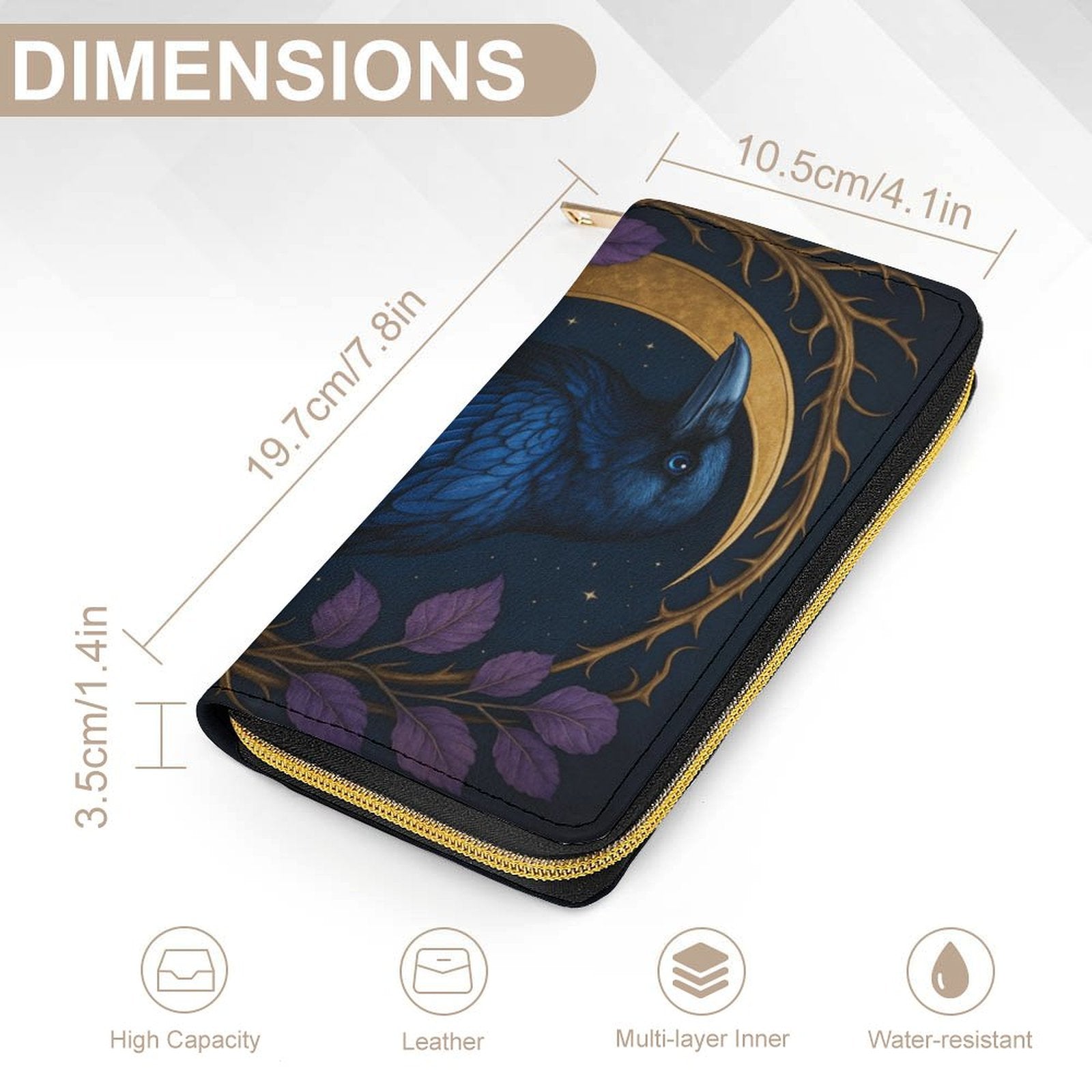 Moonlit Crow Leather Wallet