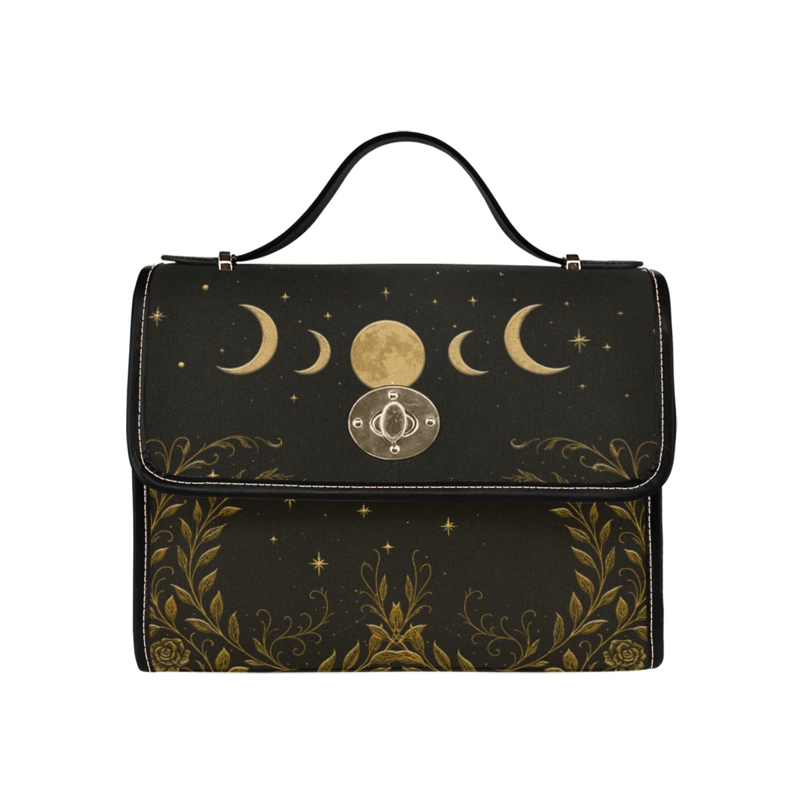 Celestial Moon Cottagecore Canvas Bag