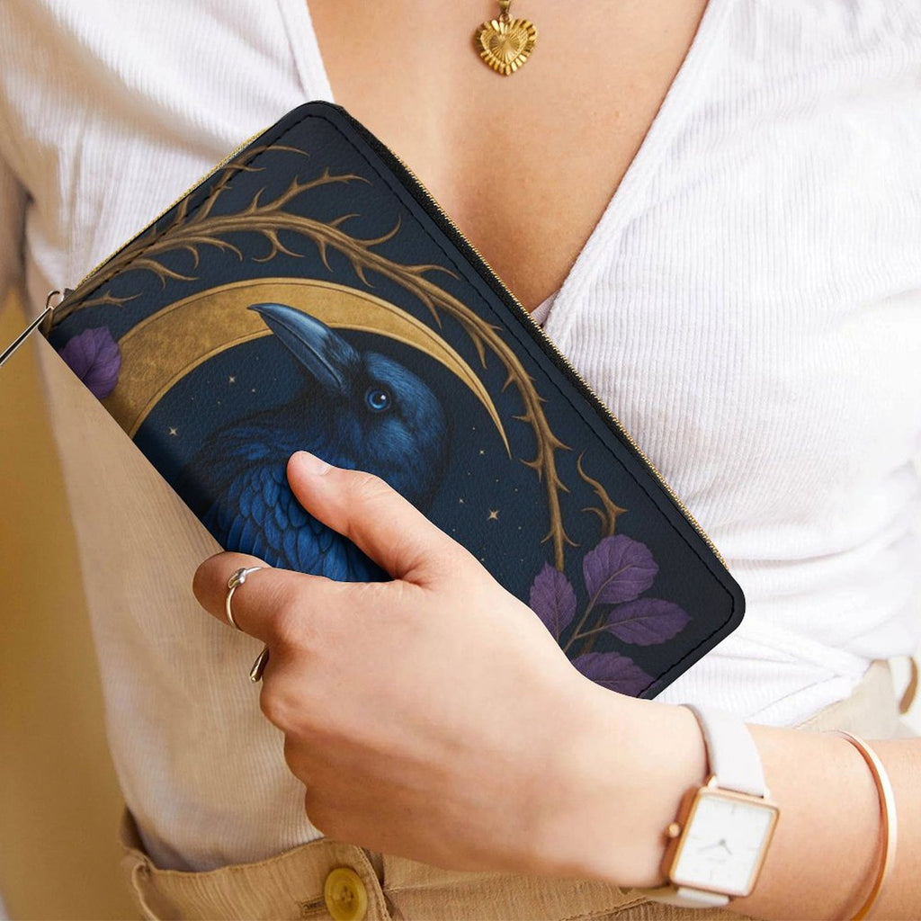 Moonlit Crow Leather Wallet