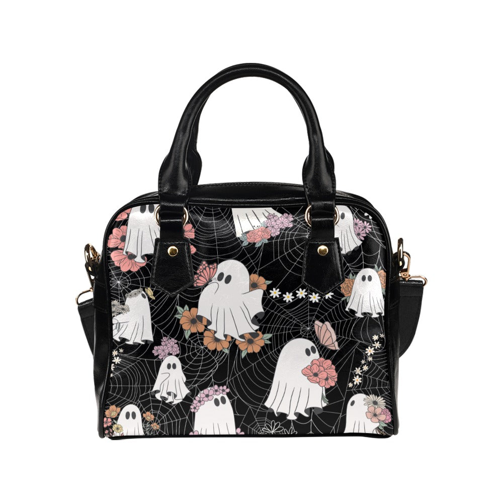 Ghost & Spiderweb Shoulder Handbag