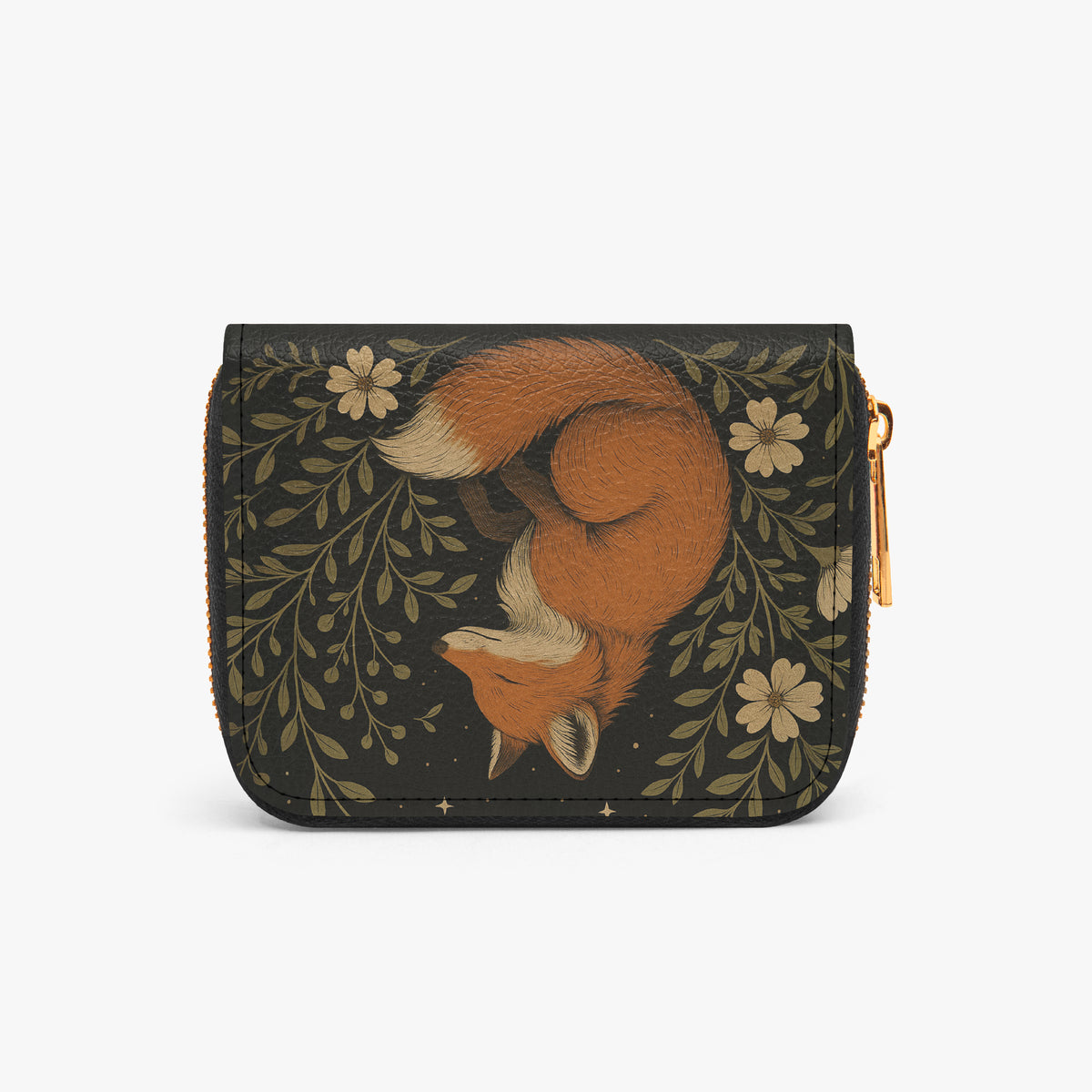 Woodland Fox Bifold Zipper Wallet alternate exterior reverse view