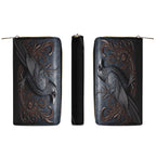 Black Crow Wallet front spine and back views