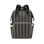 Gray & Black Stripe Backpack front view