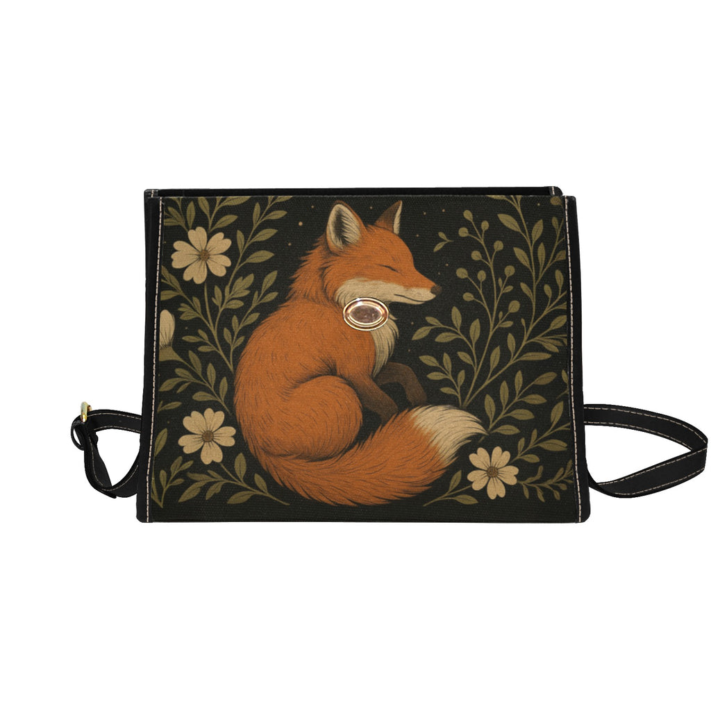 Retro Fox Forest Canvas Bag