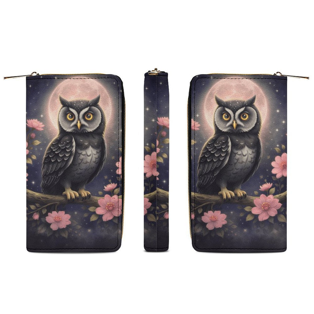 Moonlit Owl Leather Wallet