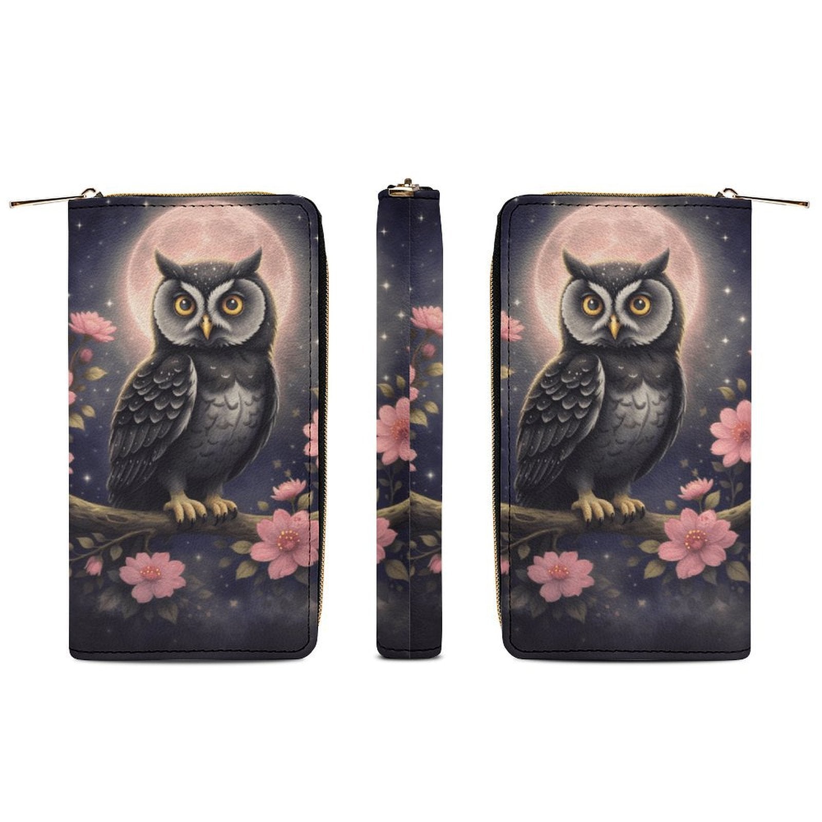 Moonlit Owl Leather Wallet