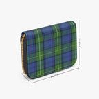 Blue & Green Plaid Bifold Zipper Wallet dimensions diagram