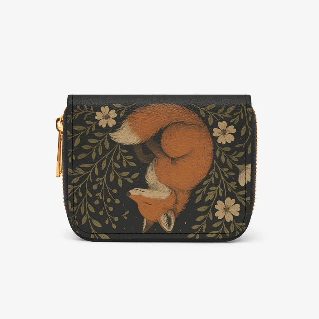 Woodland Fox Bifold Zipper Wallet exterior reverse view