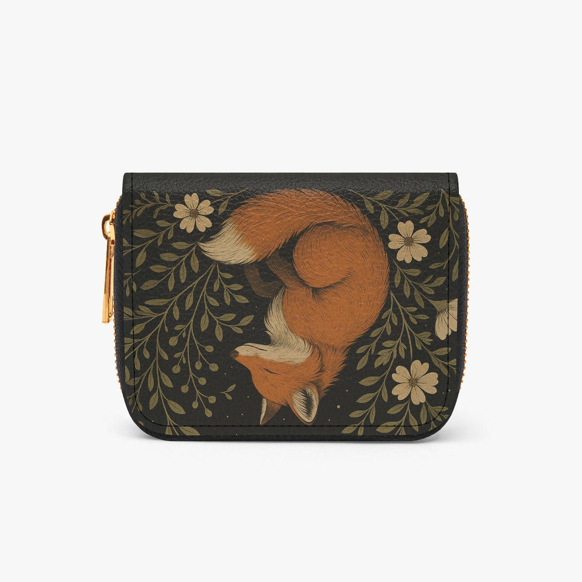 Woodland Fox Bifold Zipper Wallet exterior reverse view